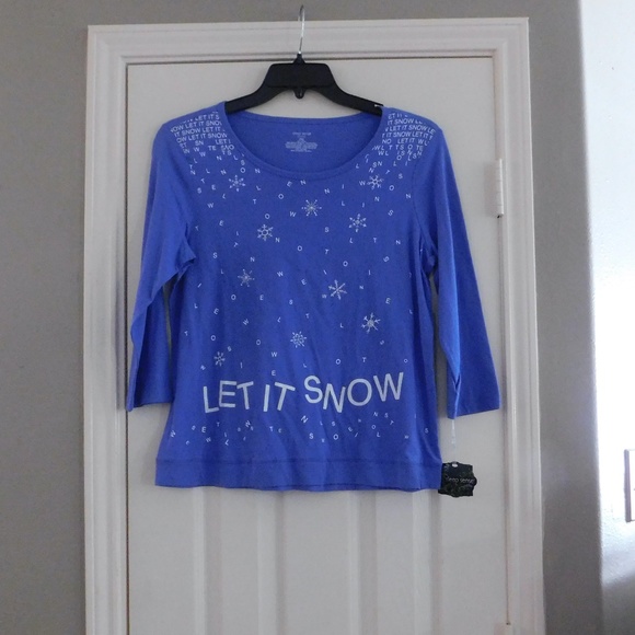 Sleep Sense Petites "Let It Snow" Women Top - Picture 1 of 3